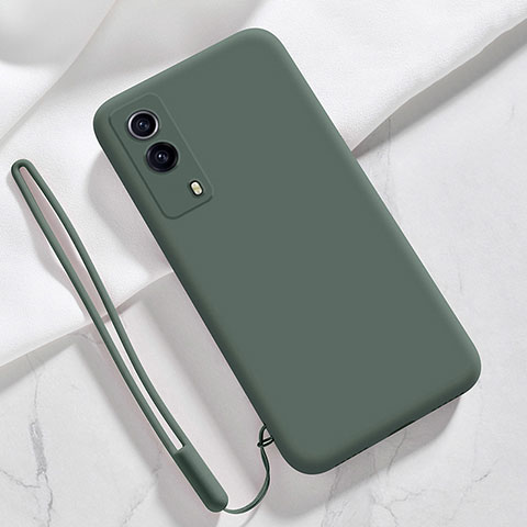 Funda Silicona Ultrafina Goma 360 Grados Carcasa YK1 para Vivo iQOO Z5x 5G Verde Noche