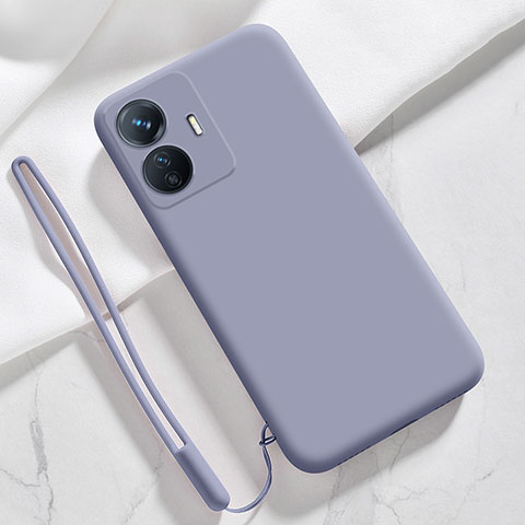 Funda Silicona Ultrafina Goma 360 Grados Carcasa YK1 para Vivo iQOO Z6 Lite 5G Gris Lavanda