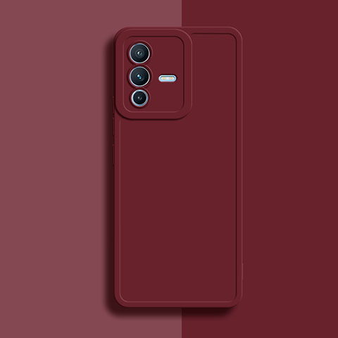 Funda Silicona Ultrafina Goma 360 Grados Carcasa YK1 para Vivo V23 Pro 5G Rojo