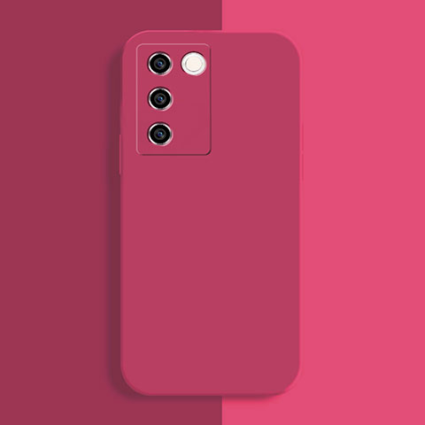 Funda Silicona Ultrafina Goma 360 Grados Carcasa YK1 para Vivo V27 5G Rosa Roja