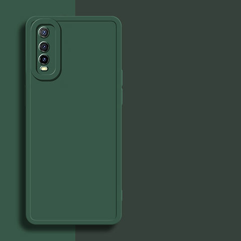 Funda Silicona Ultrafina Goma 360 Grados Carcasa YK1 para Vivo Y50t Verde Noche