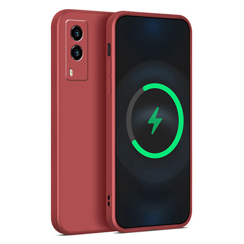 Funda Silicona Ultrafina Goma 360 Grados Carcasa YK1 para Vivo Y71t 5G Rojo