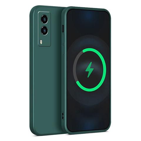 Funda Silicona Ultrafina Goma 360 Grados Carcasa YK1 para Vivo Y71t 5G Verde Noche