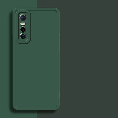 Funda Silicona Ultrafina Goma 360 Grados Carcasa YK1 para Vivo Y73s 5G Verde Noche