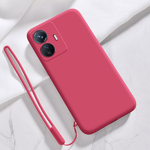 Funda Silicona Ultrafina Goma 360 Grados Carcasa YK1 para Vivo Y77e 5G Rojo