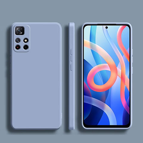 Funda Silicona Ultrafina Goma 360 Grados Carcasa YK1 para Xiaomi Redmi Note 11 Pro 4G Gris Lavanda