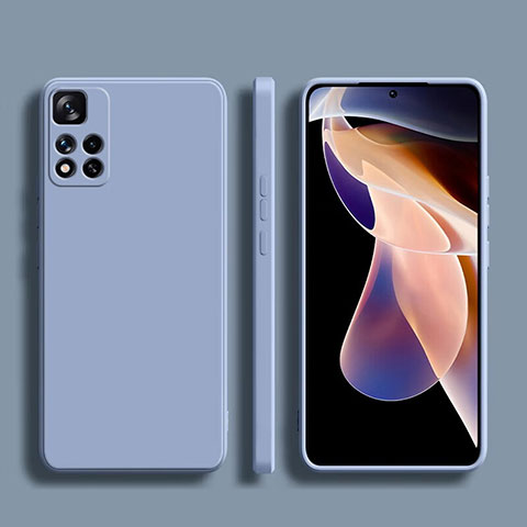 Funda Silicona Ultrafina Goma 360 Grados Carcasa YK1 para Xiaomi Redmi Note 11 Pro+ Plus 5G Gris Lavanda