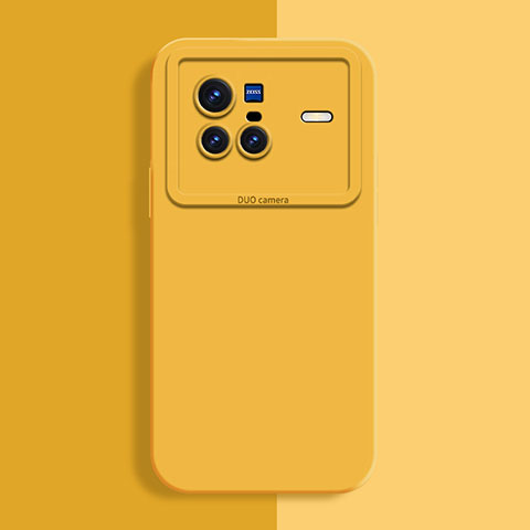 Funda Silicona Ultrafina Goma 360 Grados Carcasa YK2 para Vivo X80 5G Amarillo