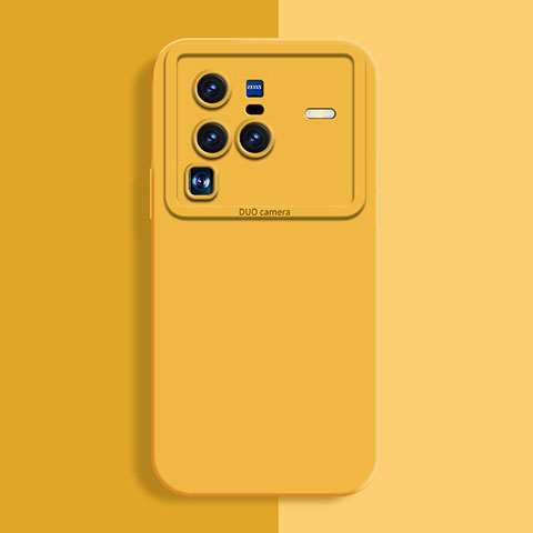 Funda Silicona Ultrafina Goma 360 Grados Carcasa YK2 para Vivo X80 Pro 5G Amarillo