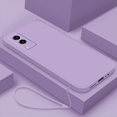 Funda Silicona Ultrafina Goma 360 Grados Carcasa YK2 para Vivo Y71t 5G Purpura Claro