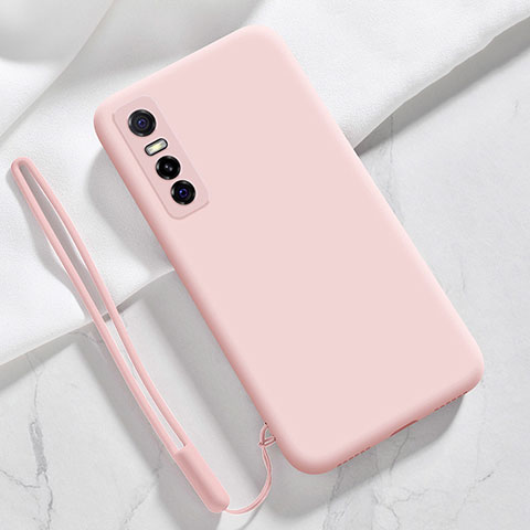 Funda Silicona Ultrafina Goma 360 Grados Carcasa YK2 para Vivo Y73s 5G Rosa