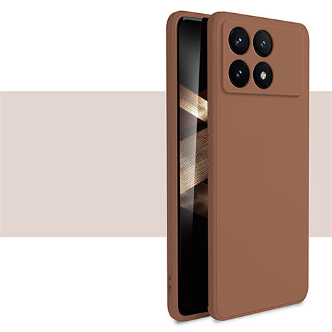 Funda Silicona Ultrafina Goma 360 Grados Carcasa YK2 para Xiaomi Redmi K70 5G Marron