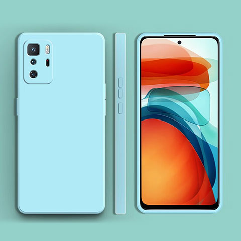 Funda Silicona Ultrafina Goma 360 Grados Carcasa YK2 para Xiaomi Redmi Note 10 Pro 5G Cian