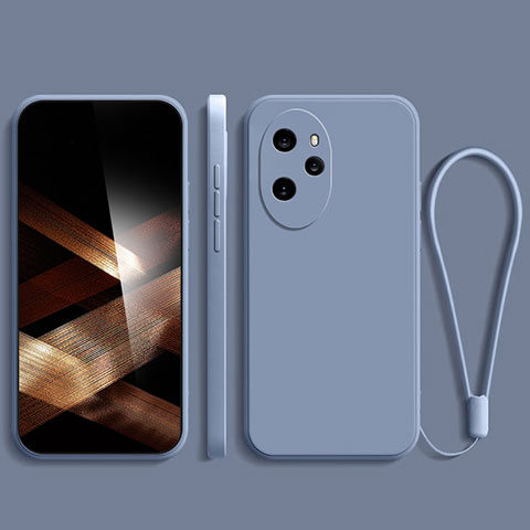 Funda Silicona Ultrafina Goma 360 Grados Carcasa YK3 para Huawei Honor 100 Pro 5G Gris Lavanda