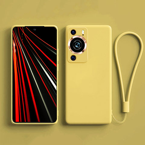 Funda Silicona Ultrafina Goma 360 Grados Carcasa YK3 para Huawei P60 Pro Amarillo