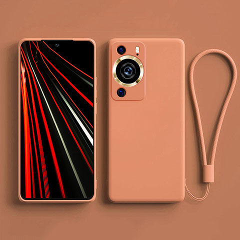 Funda Silicona Ultrafina Goma 360 Grados Carcasa YK3 para Huawei P60 Pro Naranja