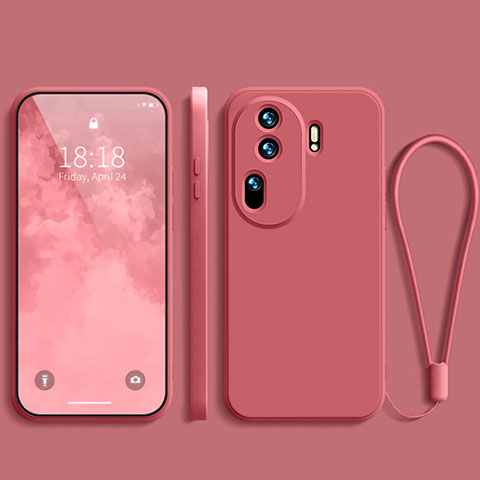 Funda Silicona Ultrafina Goma 360 Grados Carcasa YK3 para Oppo Reno11 Pro 5G Rosa Roja