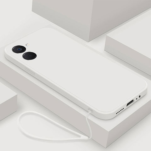 Funda Silicona Ultrafina Goma 360 Grados Carcasa YK3 para Realme V30 5G Blanco