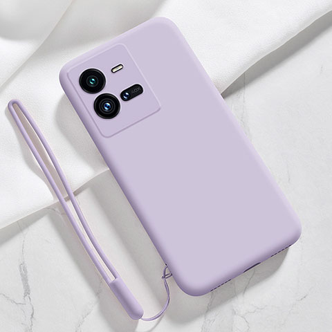 Funda Silicona Ultrafina Goma 360 Grados Carcasa YK3 para Vivo iQOO 10 Pro 5G Purpura Claro