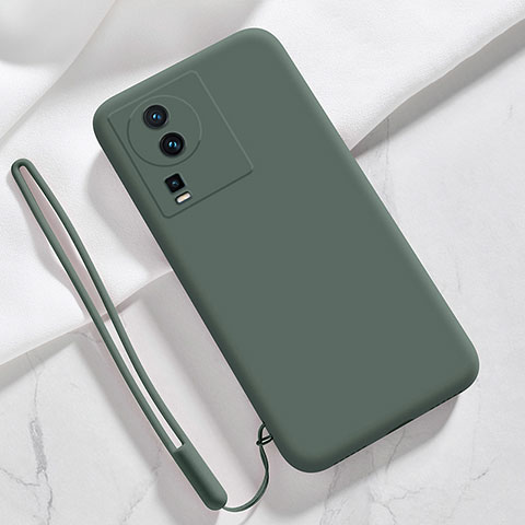 Funda Silicona Ultrafina Goma 360 Grados Carcasa YK3 para Vivo iQOO Neo7 5G Verde Noche