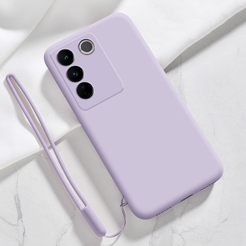 Funda Silicona Ultrafina Goma 360 Grados Carcasa YK3 para Vivo V27 Pro 5G Purpura Claro