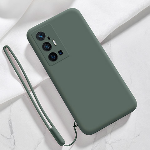 Funda Silicona Ultrafina Goma 360 Grados Carcasa YK3 para Vivo X70 Pro+ Plus 5G Verde Noche