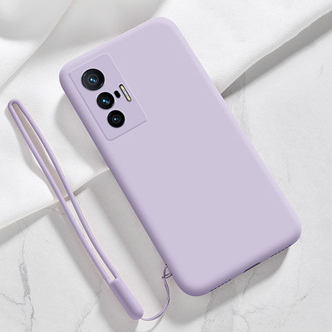 Funda Silicona Ultrafina Goma 360 Grados Carcasa YK3 para Vivo X70t Purpura Claro