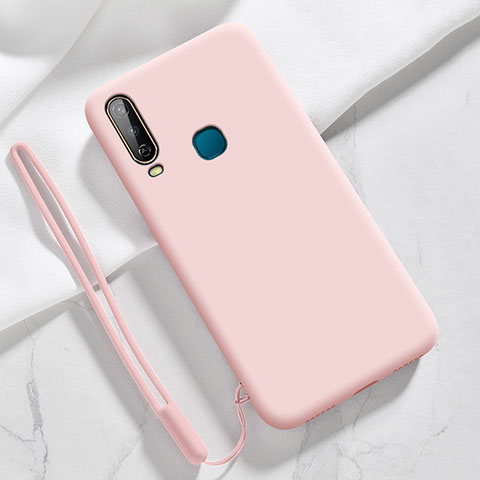 Funda Silicona Ultrafina Goma 360 Grados Carcasa YK3 para Vivo Y12 Rosa