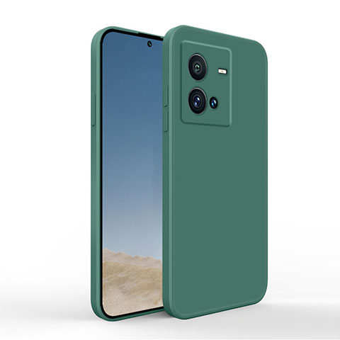 Funda Silicona Ultrafina Goma 360 Grados Carcasa YK4 para Vivo iQOO 10 Pro 5G Verde Noche