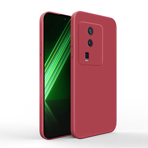 Funda Silicona Ultrafina Goma 360 Grados Carcasa YK4 para Vivo iQOO Neo7 SE Rojo