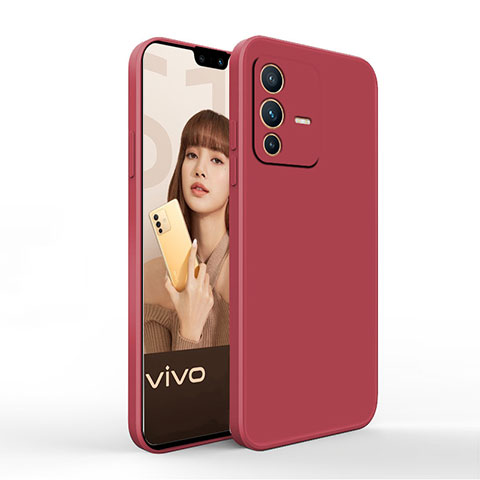 Funda Silicona Ultrafina Goma 360 Grados Carcasa YK4 para Vivo V23 5G Rojo