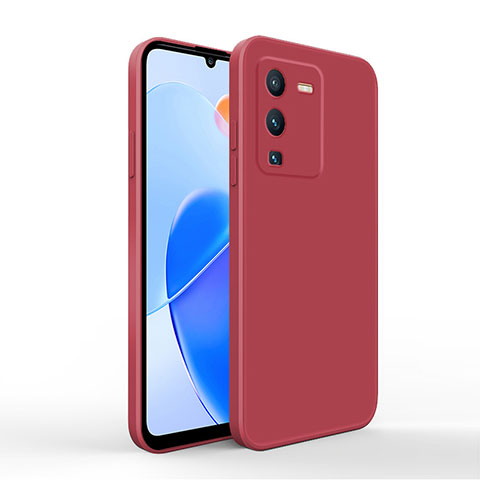 Funda Silicona Ultrafina Goma 360 Grados Carcasa YK4 para Vivo V25 Pro 5G Rojo