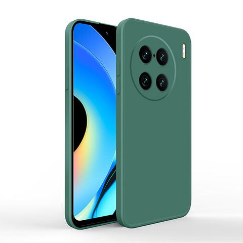 Funda Silicona Ultrafina Goma 360 Grados Carcasa YK4 para Vivo X90 5G Verde Noche