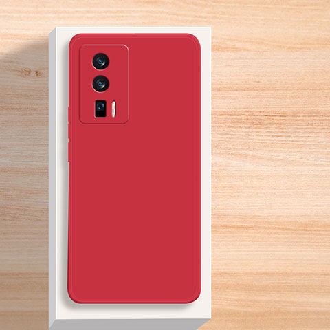 Funda Silicona Ultrafina Goma 360 Grados Carcasa YK6 para Xiaomi Redmi K60 5G Rojo