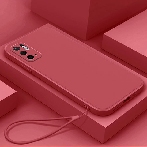 Funda Silicona Ultrafina Goma 360 Grados Carcasa YK6 para Xiaomi Redmi Note 10 5G Rojo