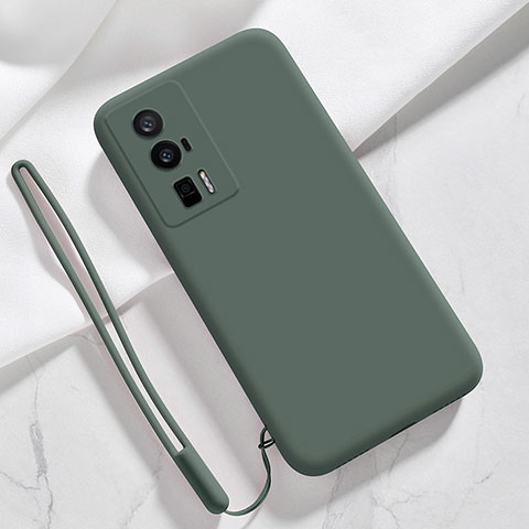 Funda Silicona Ultrafina Goma 360 Grados Carcasa YK8 para Xiaomi Poco F5 Pro 5G Verde Noche