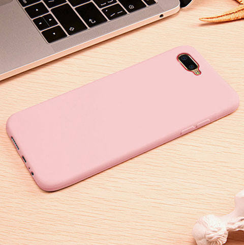 Funda Silicona Ultrafina Goma Carcasa A01 para Oppo K1 Rosa