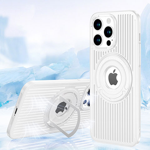 Funda Silicona Ultrafina Goma Carcasa con Mag-Safe Magnetic AC1 para Apple iPhone 14 Pro Max Blanco