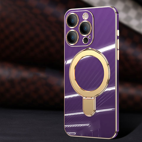 Funda Silicona Ultrafina Goma Carcasa con Mag-Safe Magnetic C01 para Apple iPhone 12 Pro Morado