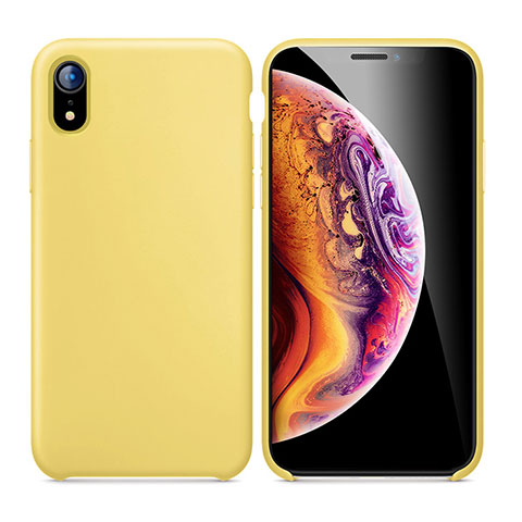 Funda Silicona Ultrafina Goma Carcasa S01 para Apple iPhone XR Amarillo