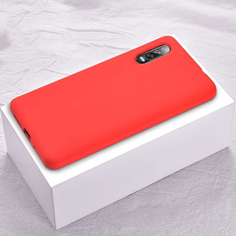 Funda Silicona Ultrafina Goma Carcasa S02 para Huawei P30 Rojo