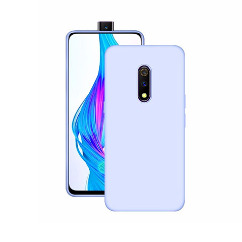 Funda Silicona Ultrafina Goma Carcasa S02 para Oppo Realme X Azul Cielo