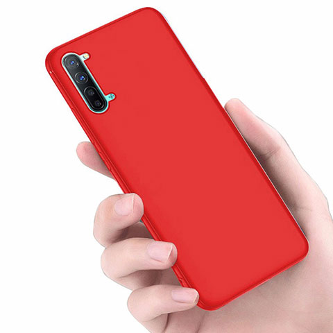 Funda Silicona Ultrafina Goma Carcasa S02 para Oppo Reno3 Rojo