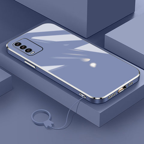 Funda Silicona Ultrafina Goma Carcasa S02 para Xiaomi Redmi Note 9 4G Gris Lavanda