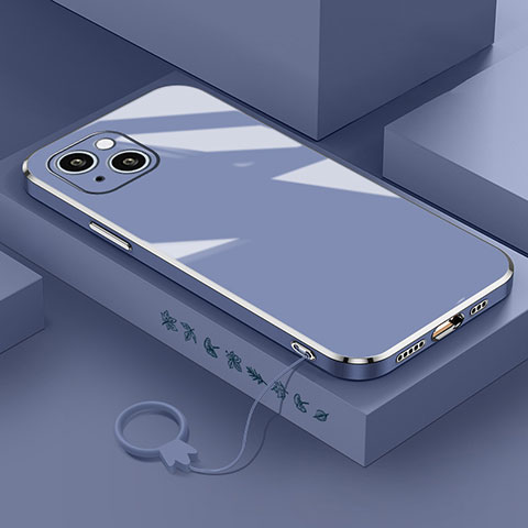 Funda Silicona Ultrafina Goma Carcasa S03 para Apple iPhone 14 Gris Lavanda