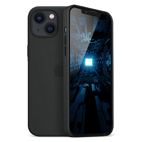 Funda Silicona Ultrafina Goma Carcasa S05 para Apple iPhone 13 Mini Negro