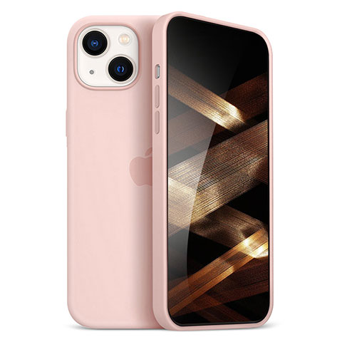 Funda Silicona Ultrafina Goma Carcasa S05 para Apple iPhone 15 Plus Oro Rosa