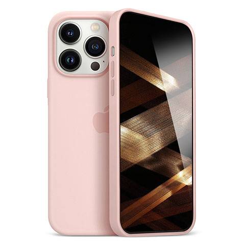 Funda Silicona Ultrafina Goma Carcasa S05 para Apple iPhone 16 Pro Max Oro Rosa