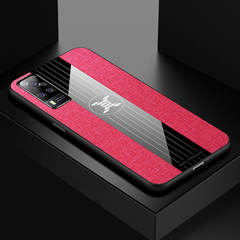 Funda Silicona Ultrafina Goma Carcasa X01L para Vivo Y31 (2021) Rojo