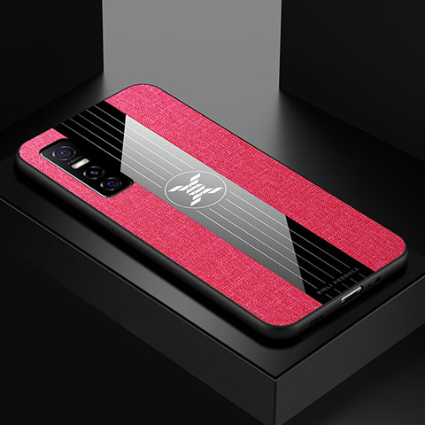 Funda Silicona Ultrafina Goma Carcasa X01L para Vivo Y73s 5G Rojo